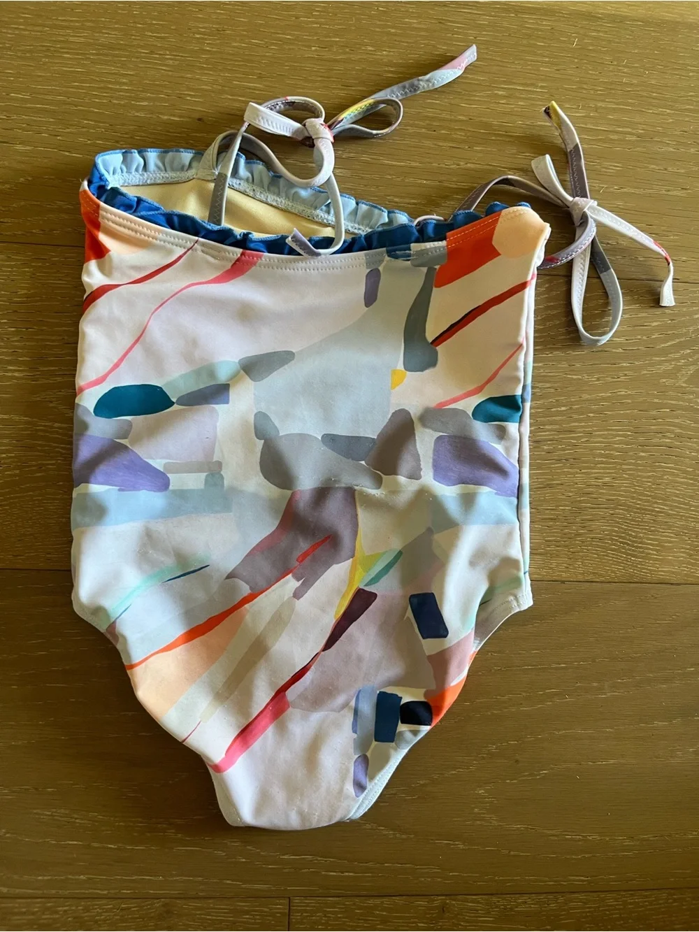 Kids Multicolor Tie-Shoulder One-Piece Swimsuit